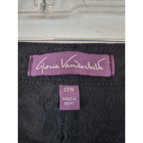 Gloria Vanderbilt Womens‎ Plus Size Amanda Ankle Pants Paisley Black Size 22W - Picture 4 of 7